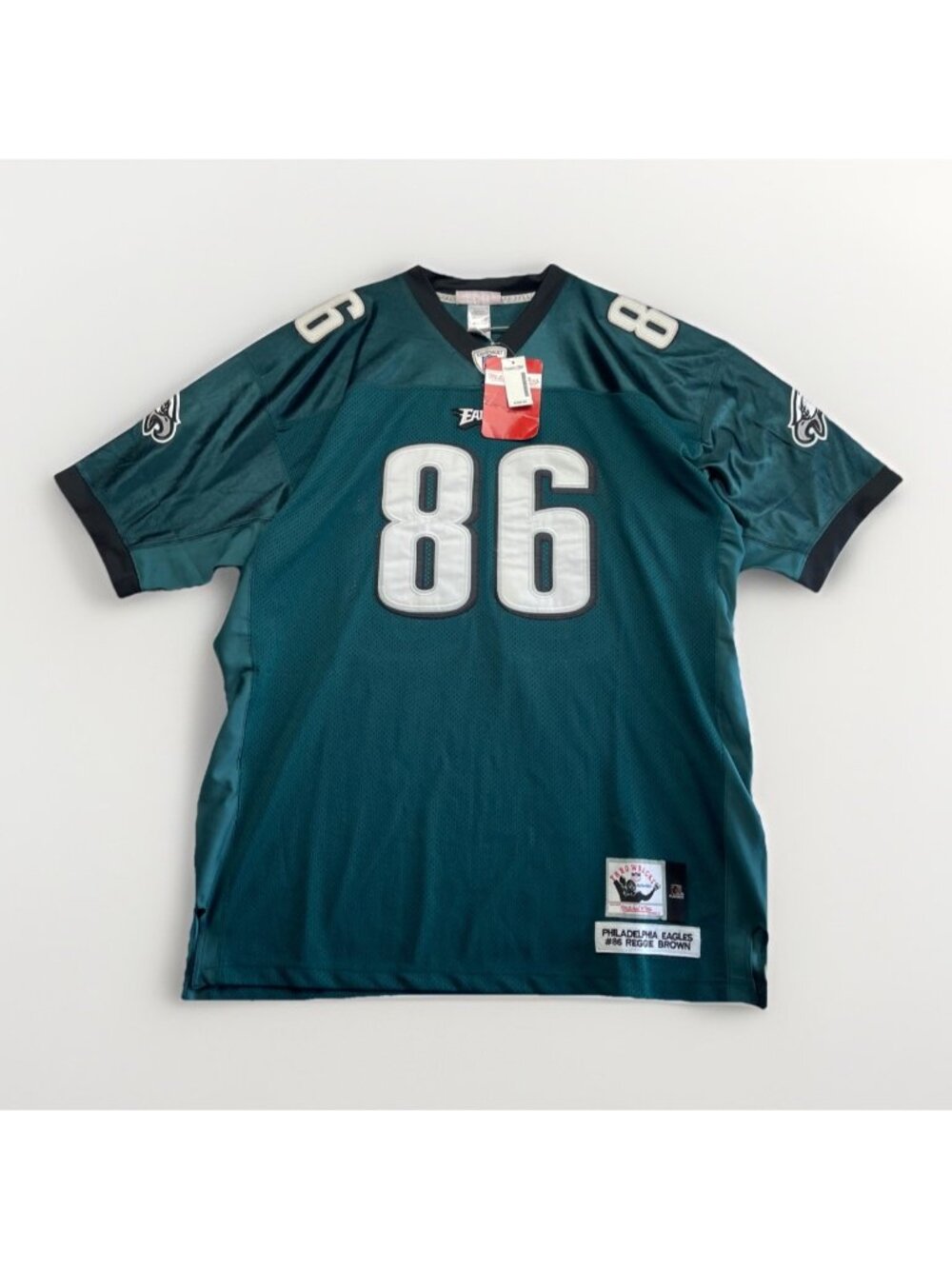 Throwback x Mitchell & Ness #86 Reggie Brown Eagles Jersey Men Size 58 NWT*